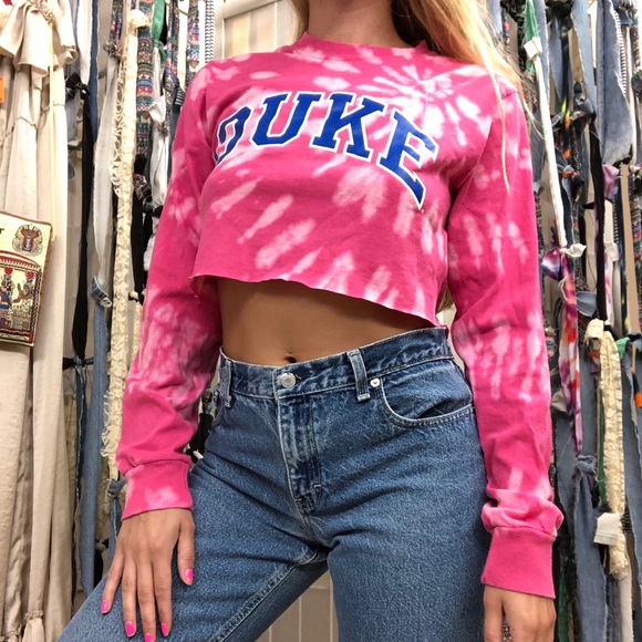 DUKE UNIVERSITY dyed and cropped tee! - Picture 1 of 5